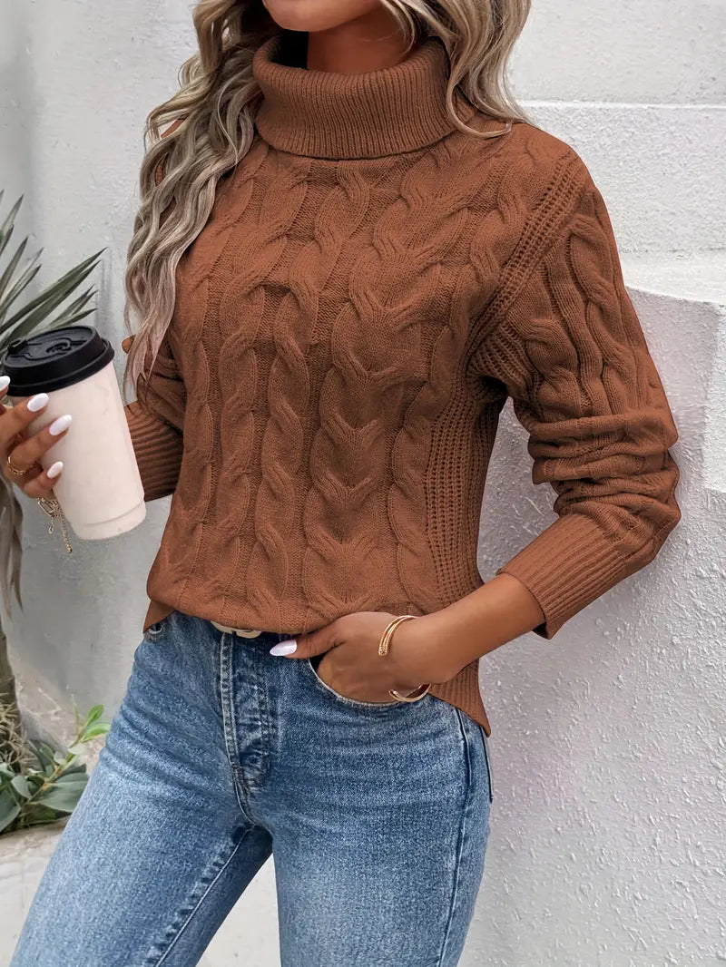 Céleste | Cable Knit Turtleneck Sweater