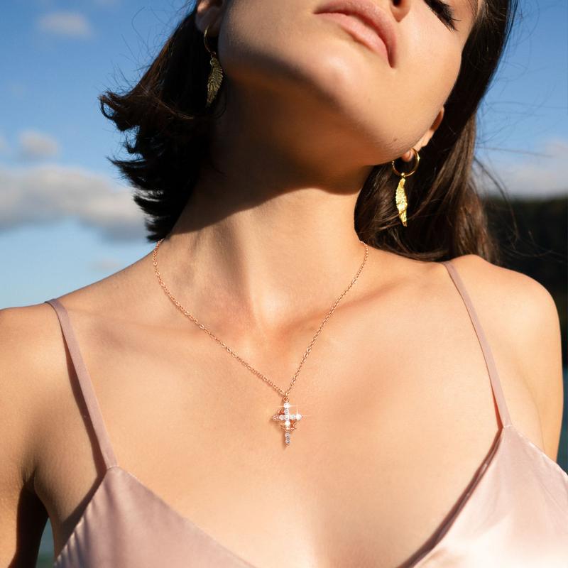 Quinn | Cross & Crown Pendant Necklace