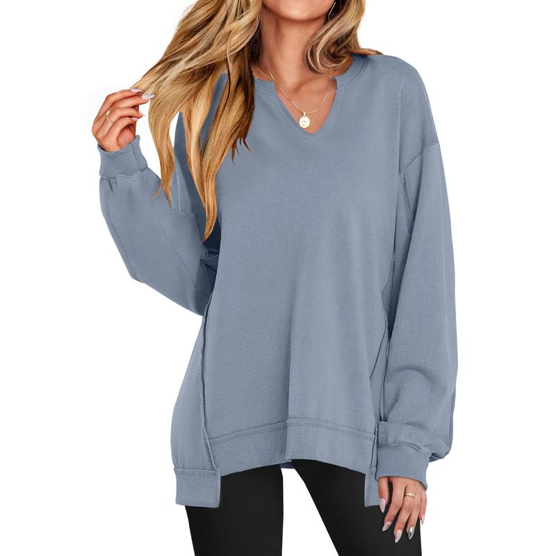 Camille | Oversized V-Neck Lightweight Sweatshirt
