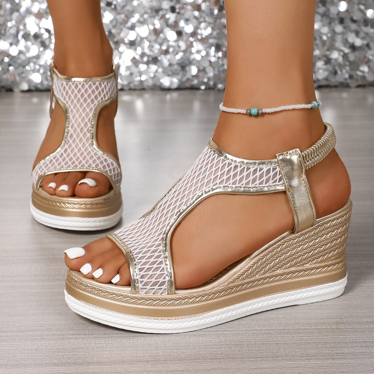 Rosa | Ergonomic Mesh Wedge Sandals
