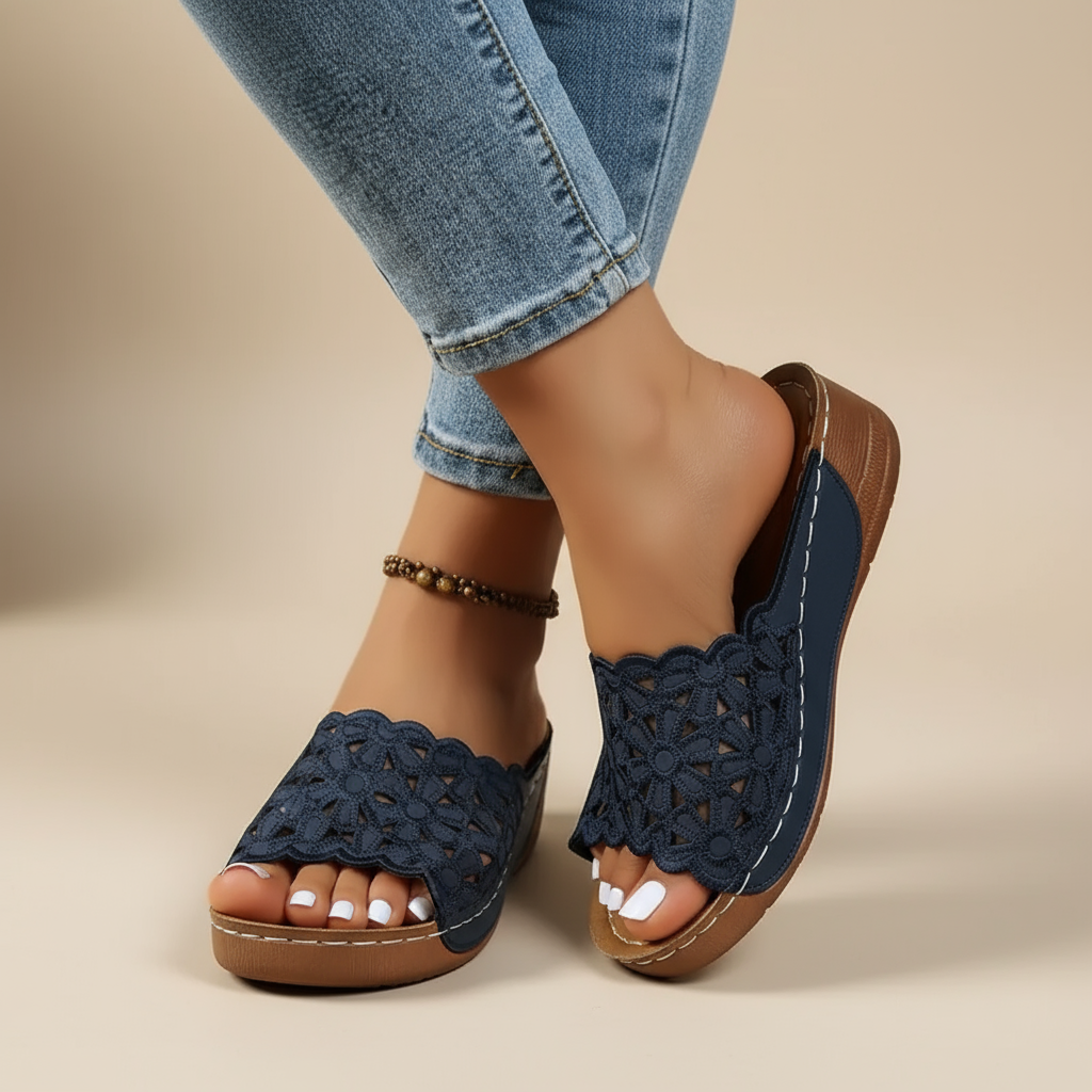 Lexi | Floral Ergonomic Slide Sandals