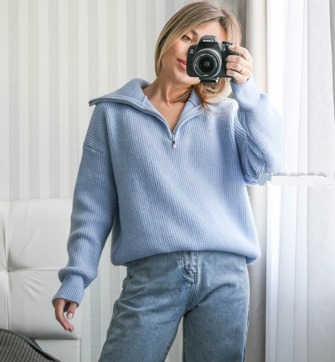 Céleste | Cozy Half-Zip Knit Sweater