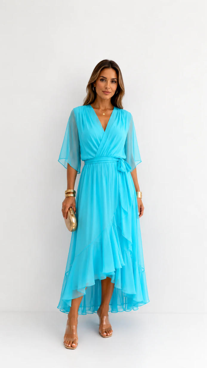 Leanna | Chiffon Wrap Maxi Dress