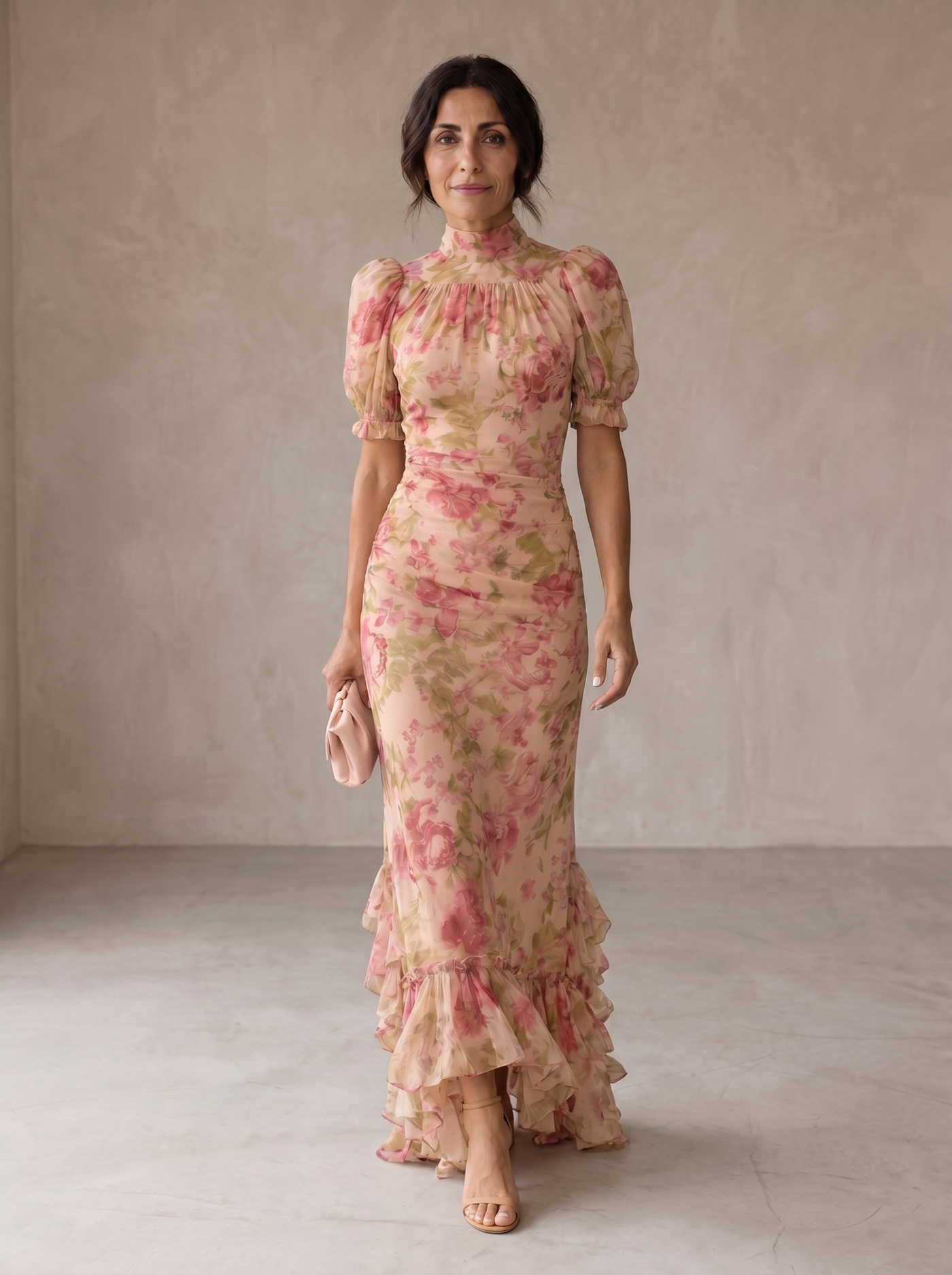 Delaney | Watercolor Floral Chiffon Maxi Dress