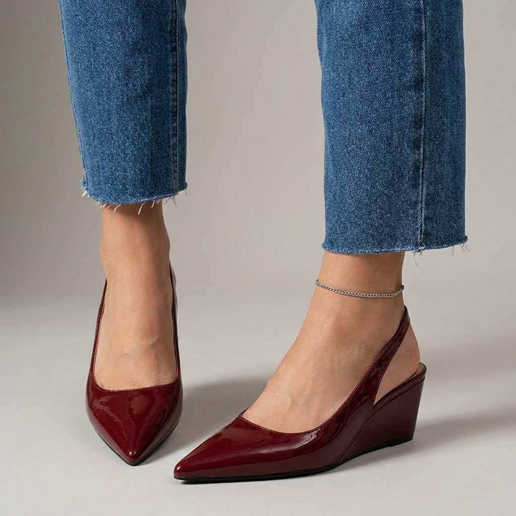 Sibyl | Pointed-Toe Slingback Wedges