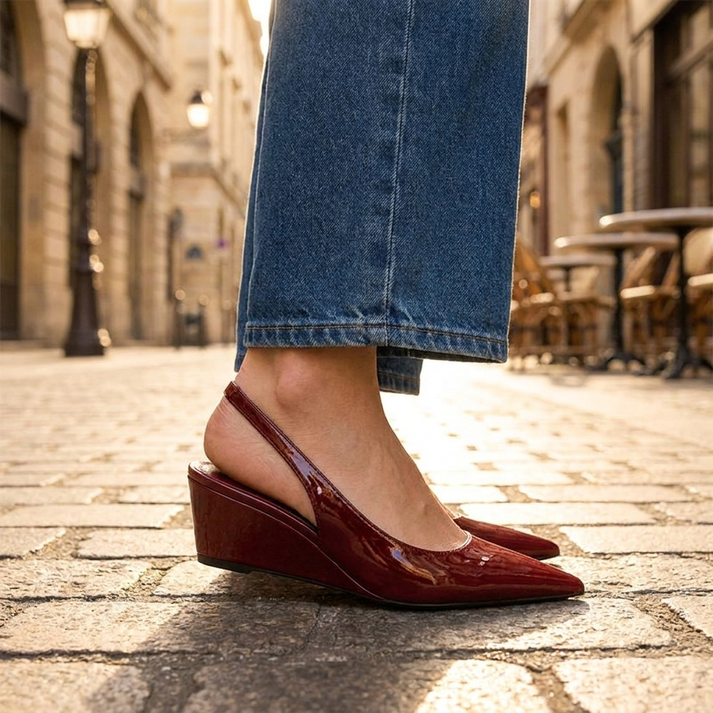 Sibyl | Pointed-Toe Slingback Wedges