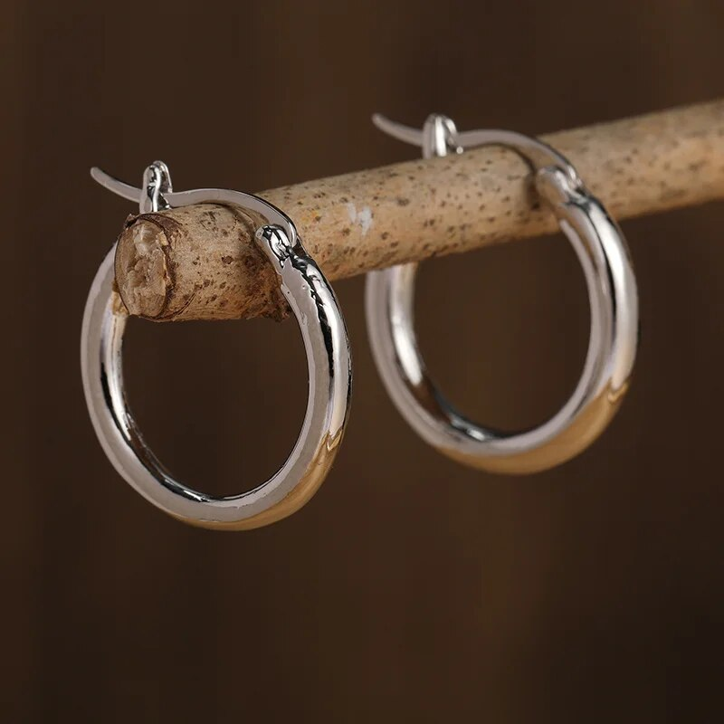 Prue | Polished Sterling Silver Hoop Earrings