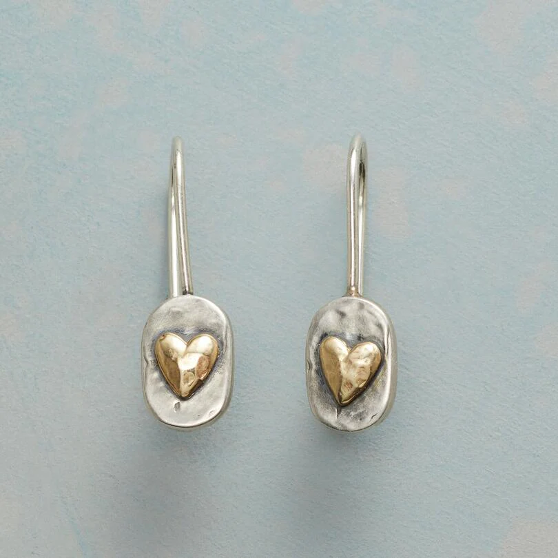 Valerie | Heart Drop Earrings Silver Gold