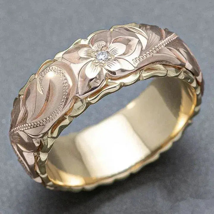 Opal | Antique Rose Gold Floral Ring