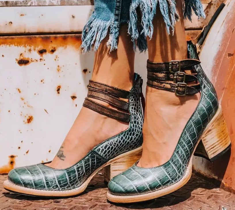 Queen | Buckle Strap Block Heel