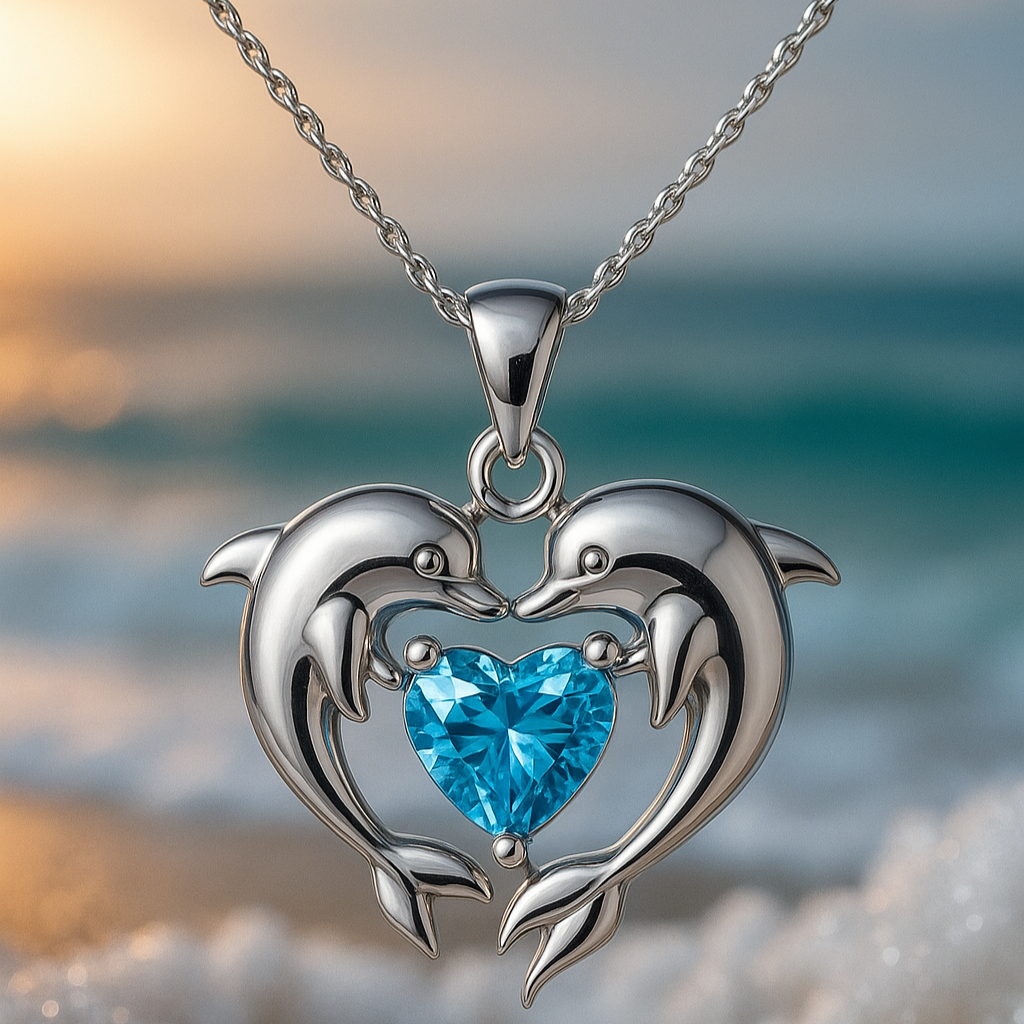 Gillie | Silver Dolphin Opal Pendant Necklace