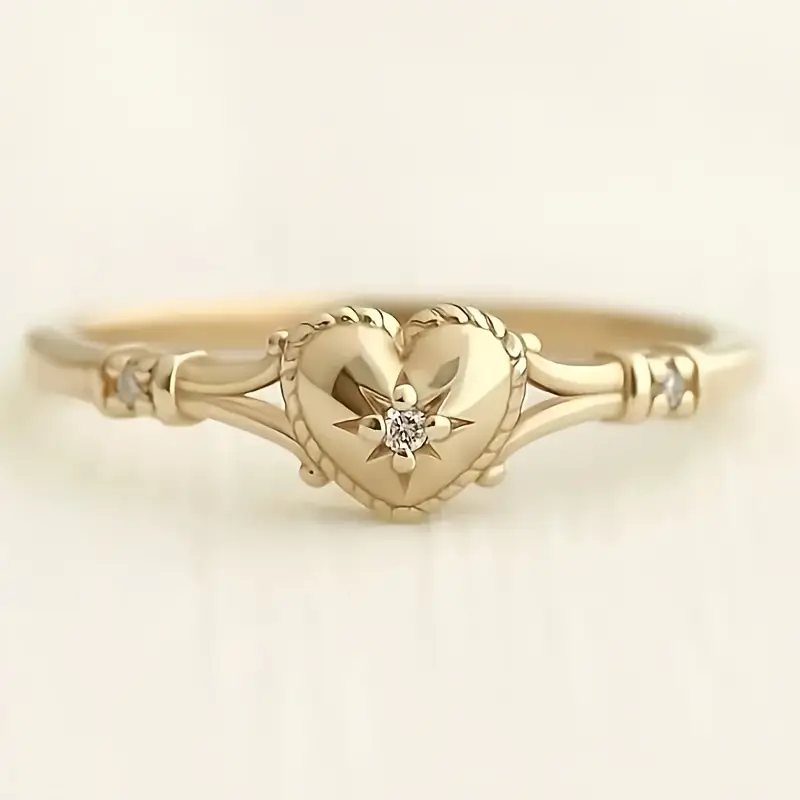 Sheila | Gold Heart Star Enamel Ring