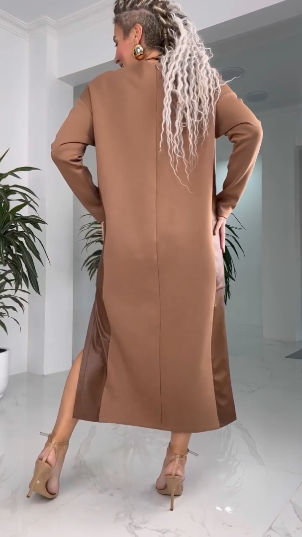 Céleste | Minimalist Midi Dress with Side Slit