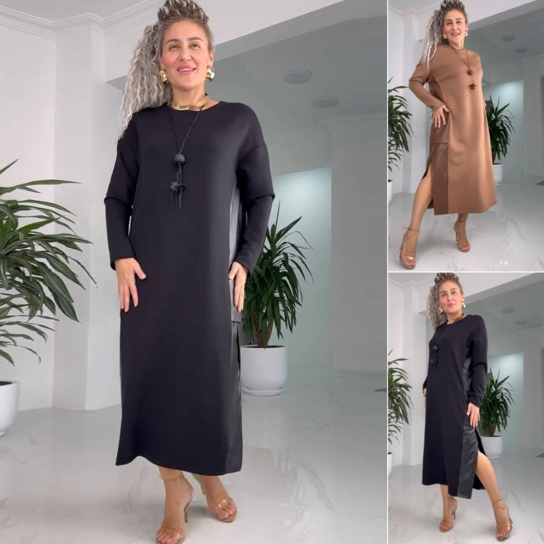Céleste | Minimalist Midi Dress with Side Slit