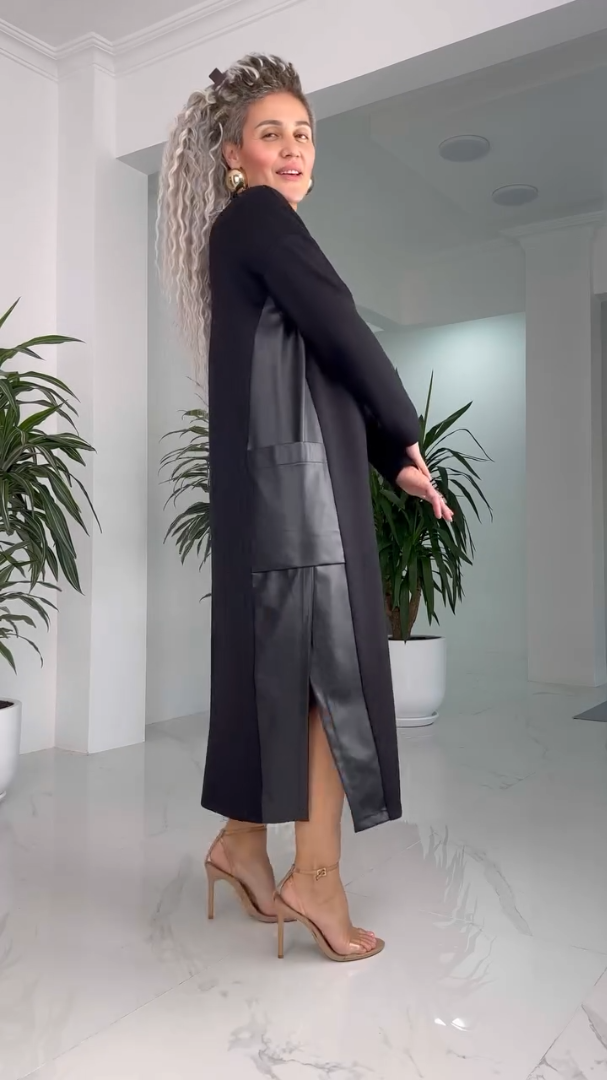 Céleste | Minimalist Midi Dress with Side Slit