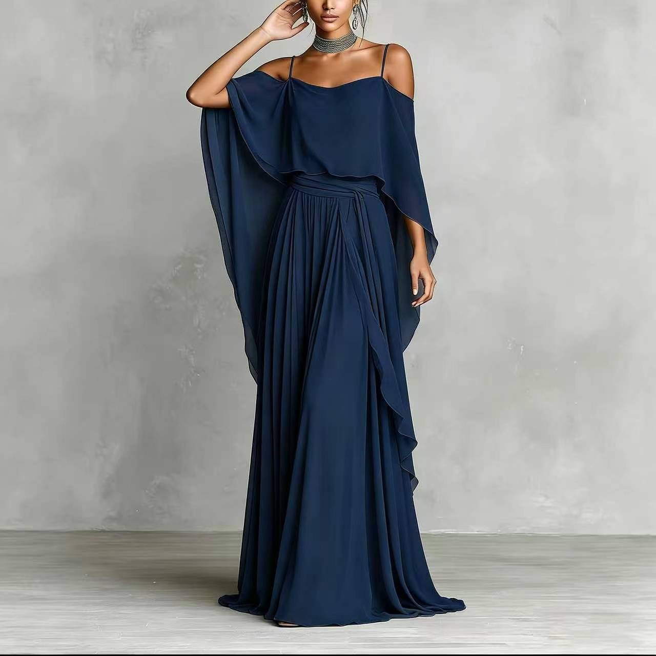 Erin | Chiffon Cowl-Neck Maxi Dress