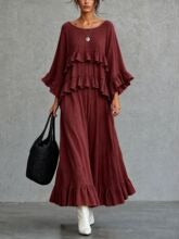 Rosamund | Bohemian Textured Woven Maxi Dress