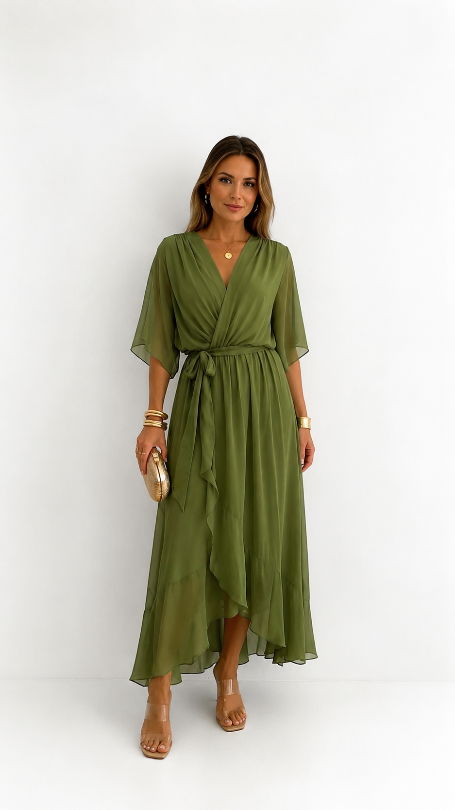 Leanna | Chiffon Wrap Maxi Dress