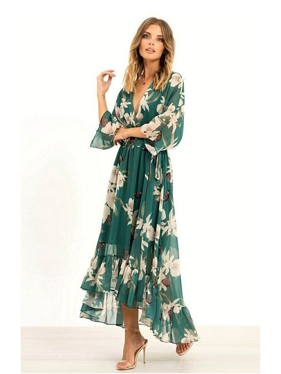 Yasmine | Floral Kimono Midi Wrap Dress