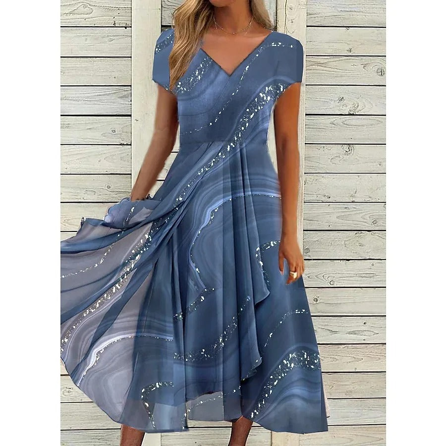 Seraphine | Flowing V-Neck Midi Dress