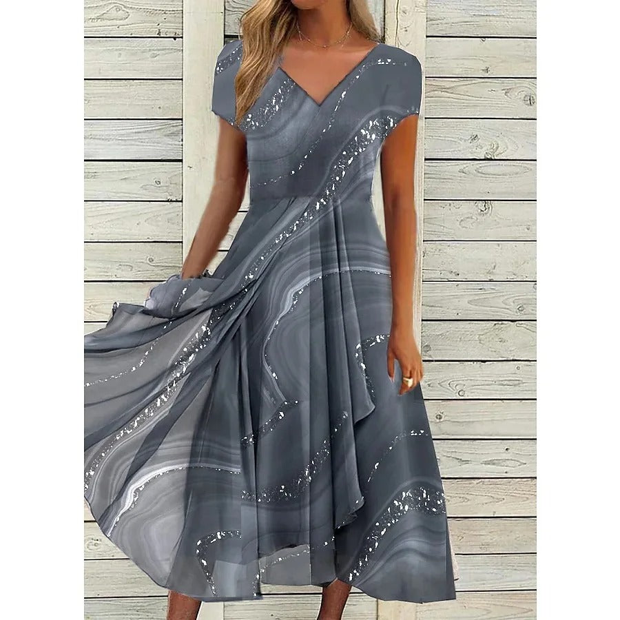 Seraphine | Flowing V-Neck Midi Dress