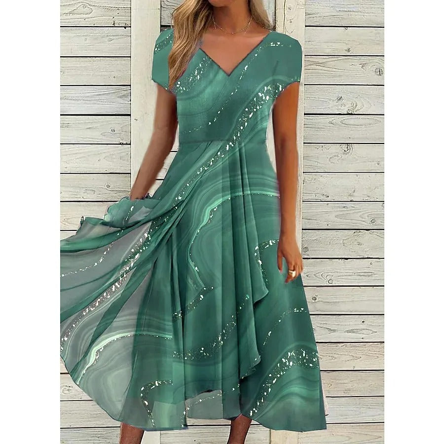 Seraphine | Flowing V-Neck Midi Dress