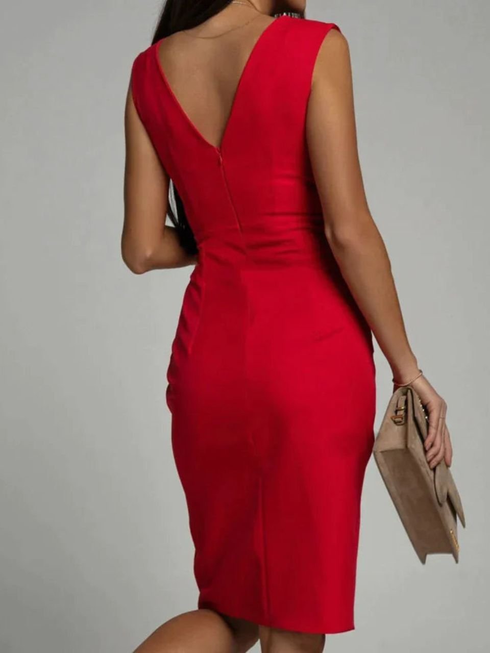 Céleste | Deep-V Microfiber Evening Gown
