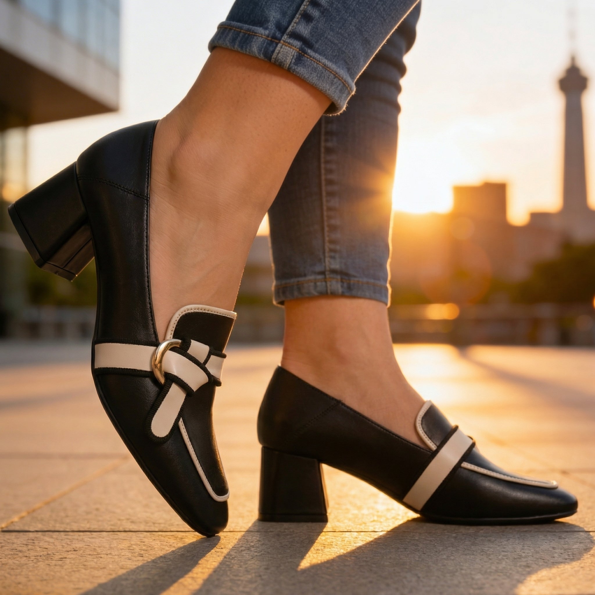 Gretchen | Outline Heeled Loafers