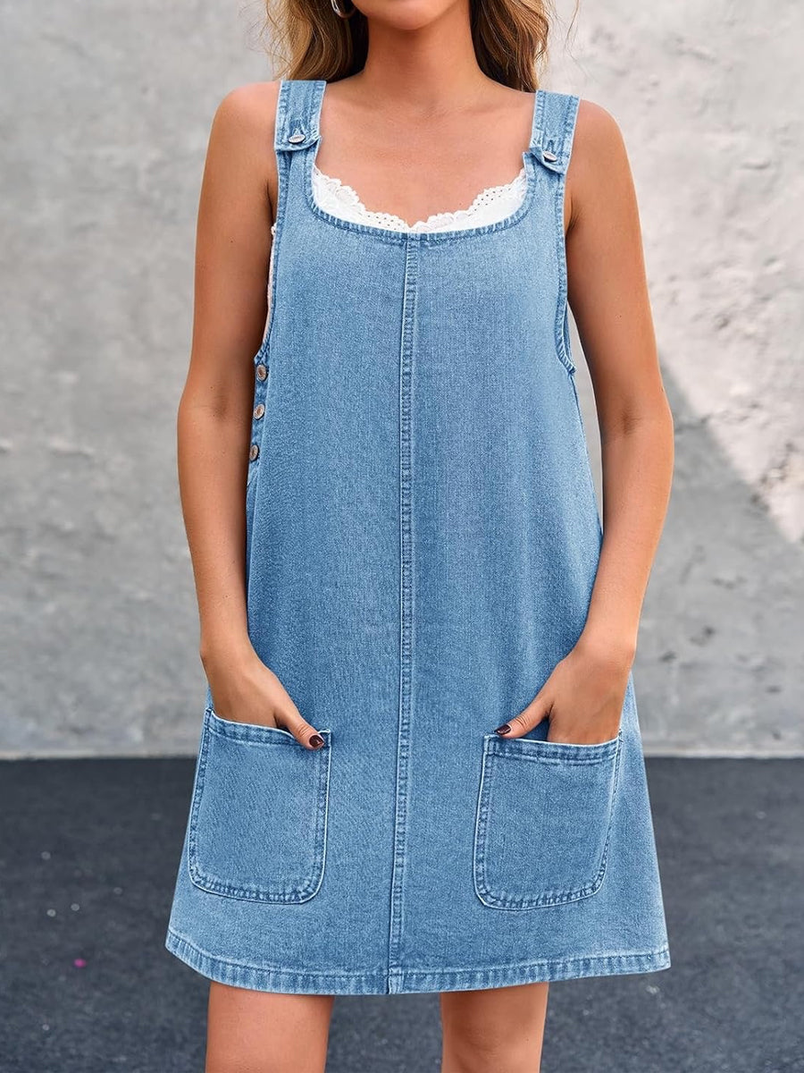 Hazel | Relaxed Denim Overall Dress