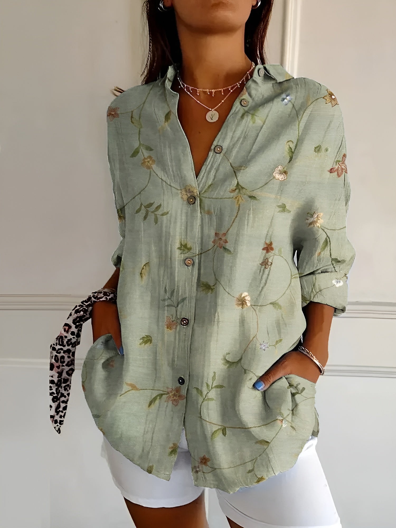 Grasyn | Floral Wave Blouse
