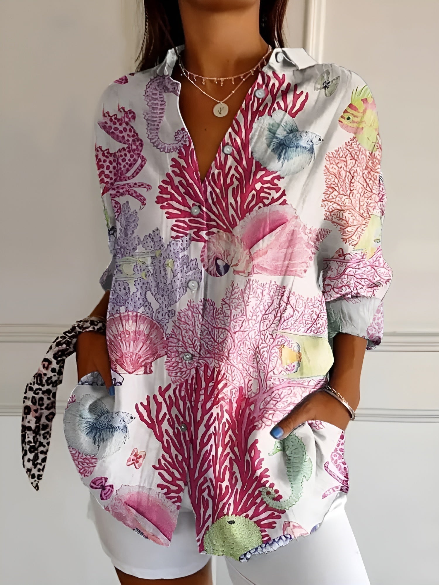 Grasyn | Floral Wave Blouse