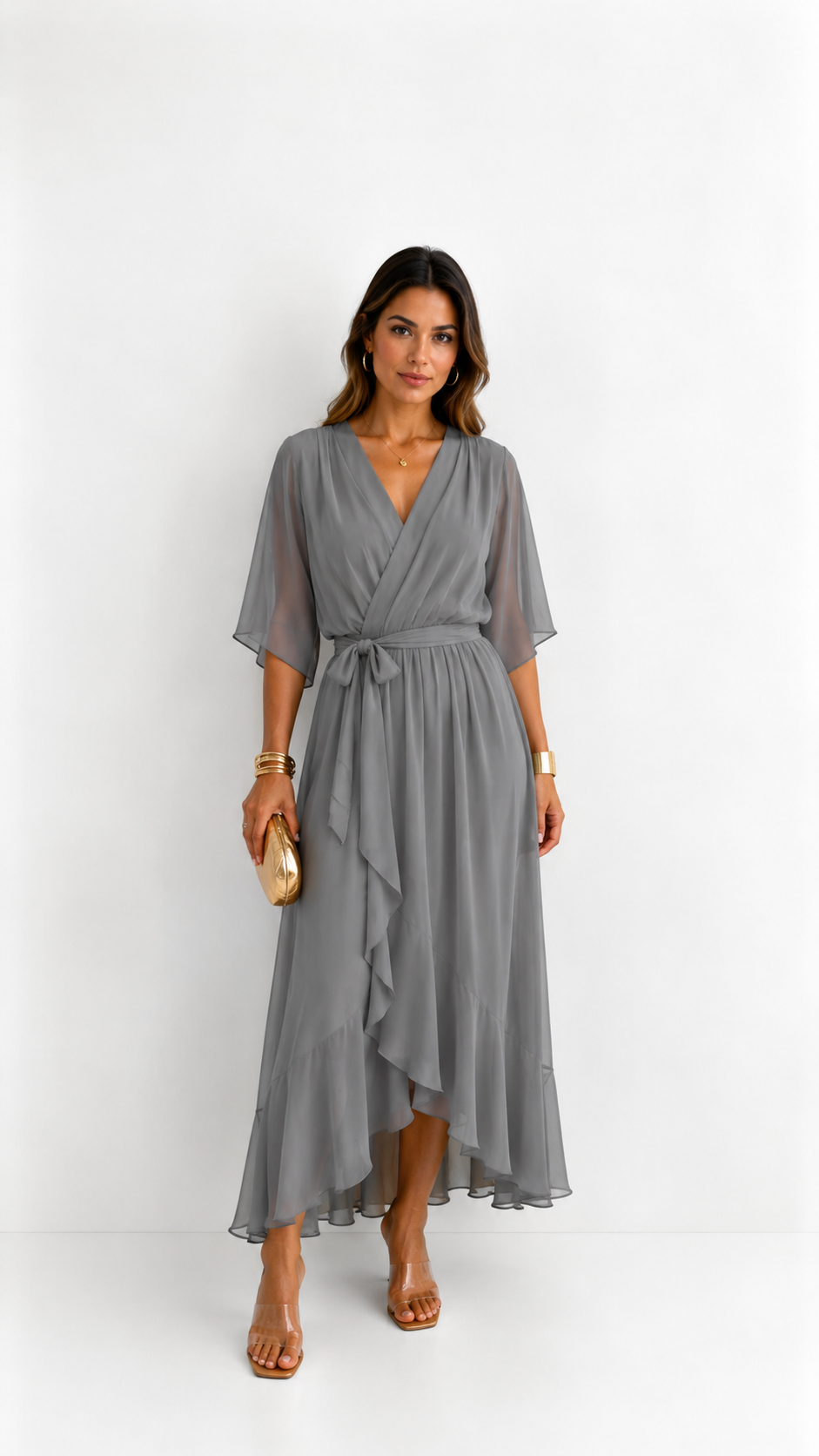 Yolande | Chiffon Wrap Maxi Dress