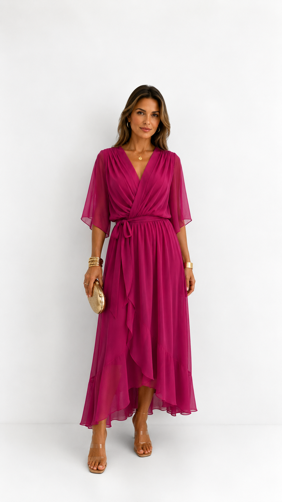Yolande | Chiffon Wrap Maxi Dress