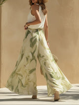 Bobbie | Chiffon Ruffle Top & Lily Print Pants Set