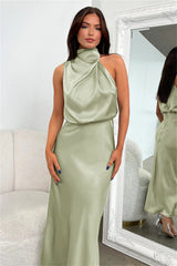 Chelsea | Satin Halter Slip Dress