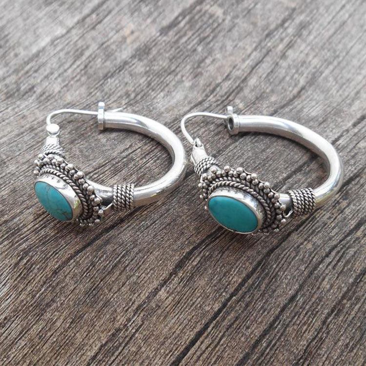 Adele | Sterling Silver Turquoise Drop Earrings