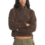 Camille | Fuzzy Cropped Half-Zip Fleece