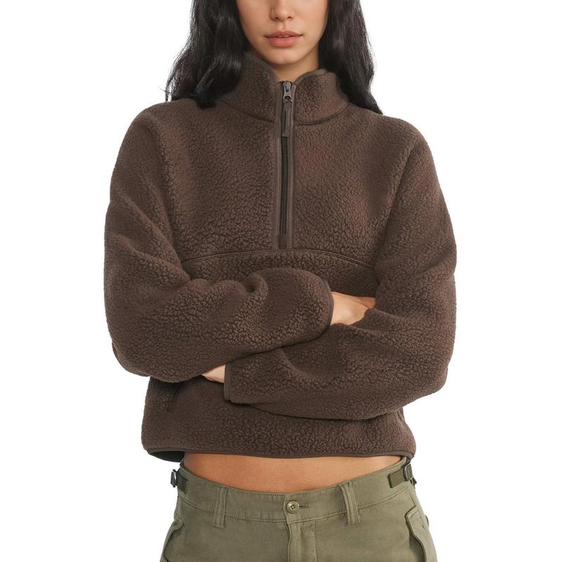 Camille | Fuzzy Cropped Half-Zip Fleece
