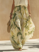 Bobbie | Chiffon Ruffle Top & Lily Print Pants Set