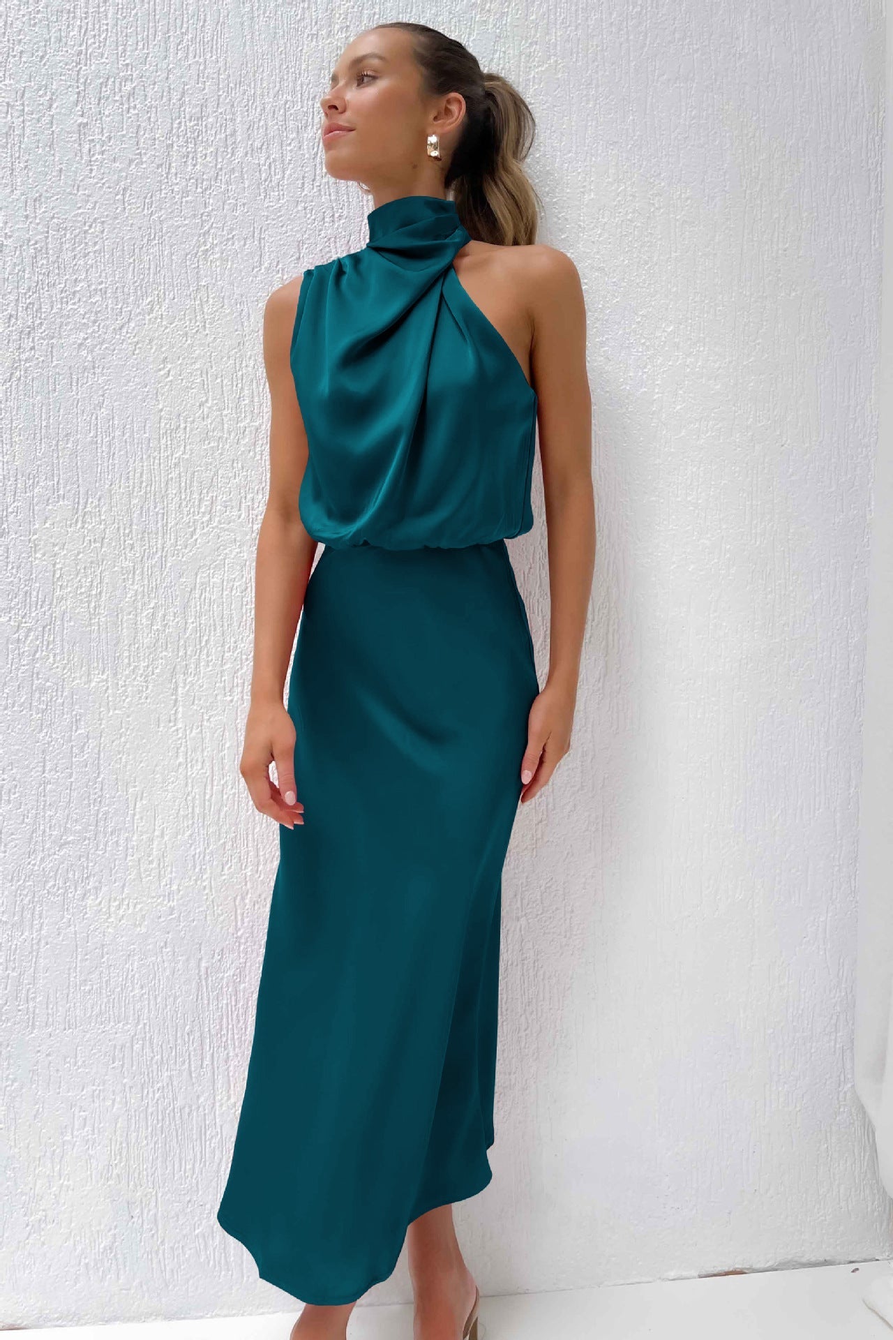 Chelsea | Satin Halter Slip Dress