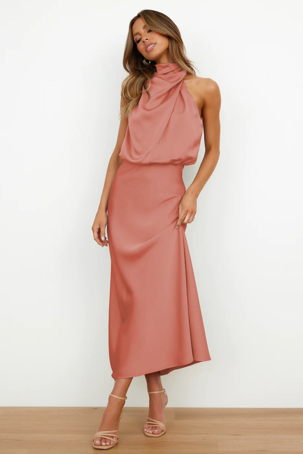 Chelsea | Satin Halter Slip Dress