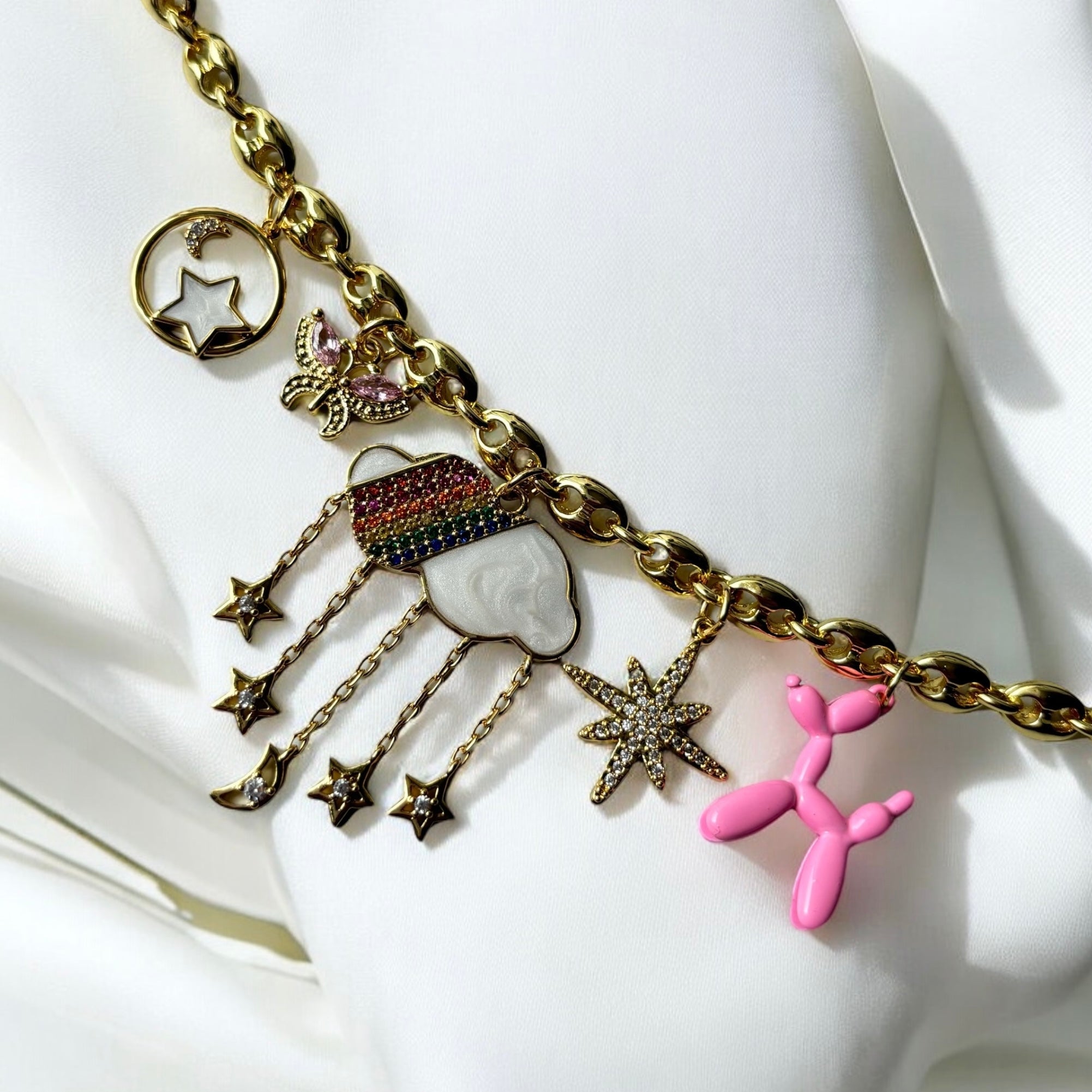 Glenna | Star & Rainbow Charm Necklace