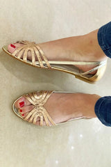 Vaylene | Golden Strap Sandals