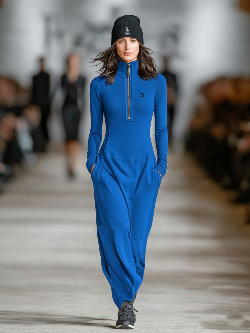 Gusilla | Maxi Sport Knit Dress with Zip