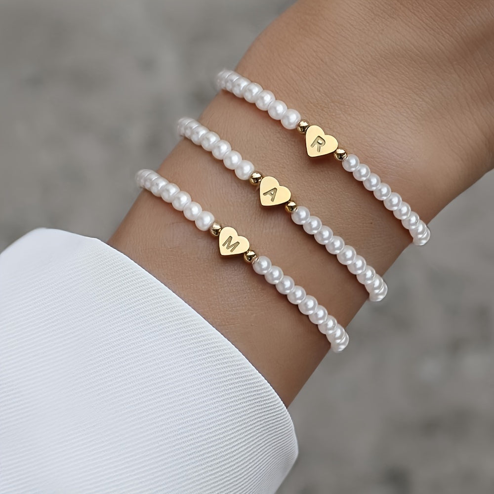 Jocelyn | Initial Heart Charm Bracelet