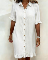 Anna | Ruched Denim Mini Dress