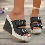 Florinda | Fray-Edge Wedge Sandals