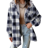 Camille | Relaxed Hooded Plaid Jacket