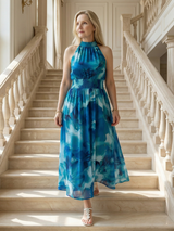 Rayna | Gathered Halter Midi Dress
