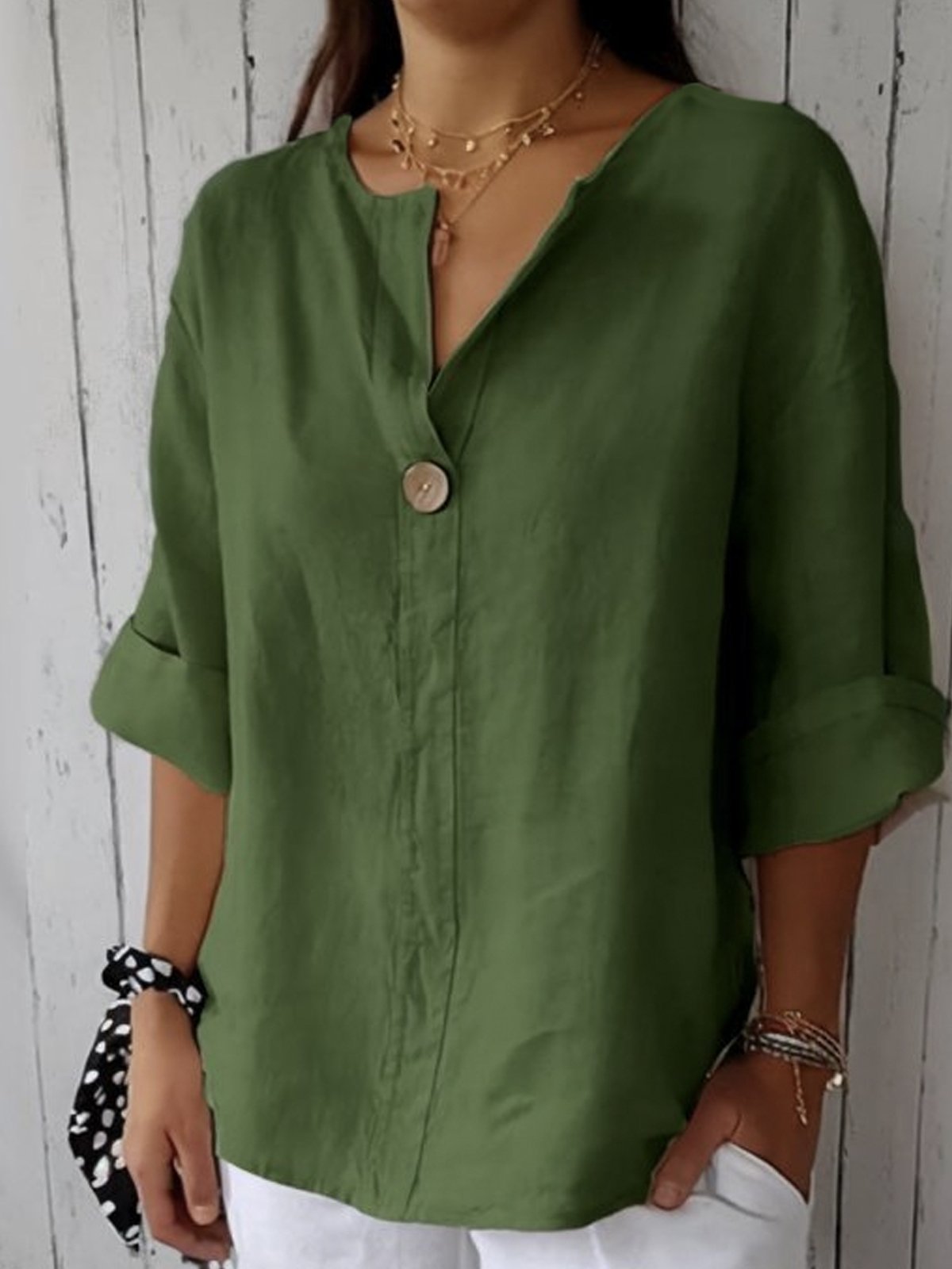 Hulda | Relaxed Linen V-Neck Top